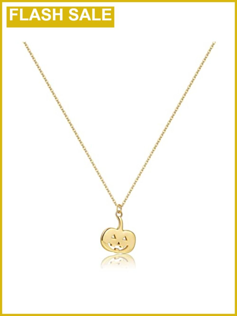18K Gold Plated Pumpkin Ghost Pendant Necklace Dainty Chain Halloween Jewelry